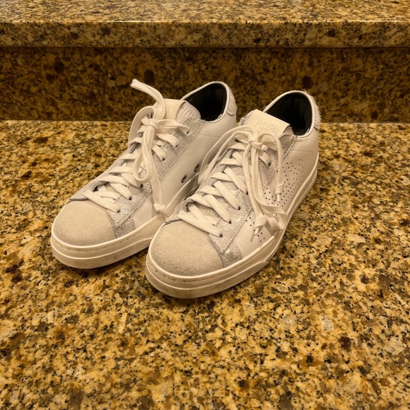 P448 Shoes - P448 Women's Jack Zebby Leather Sneakers White EUR 36 US 6-6.5 Big Girls Size 4